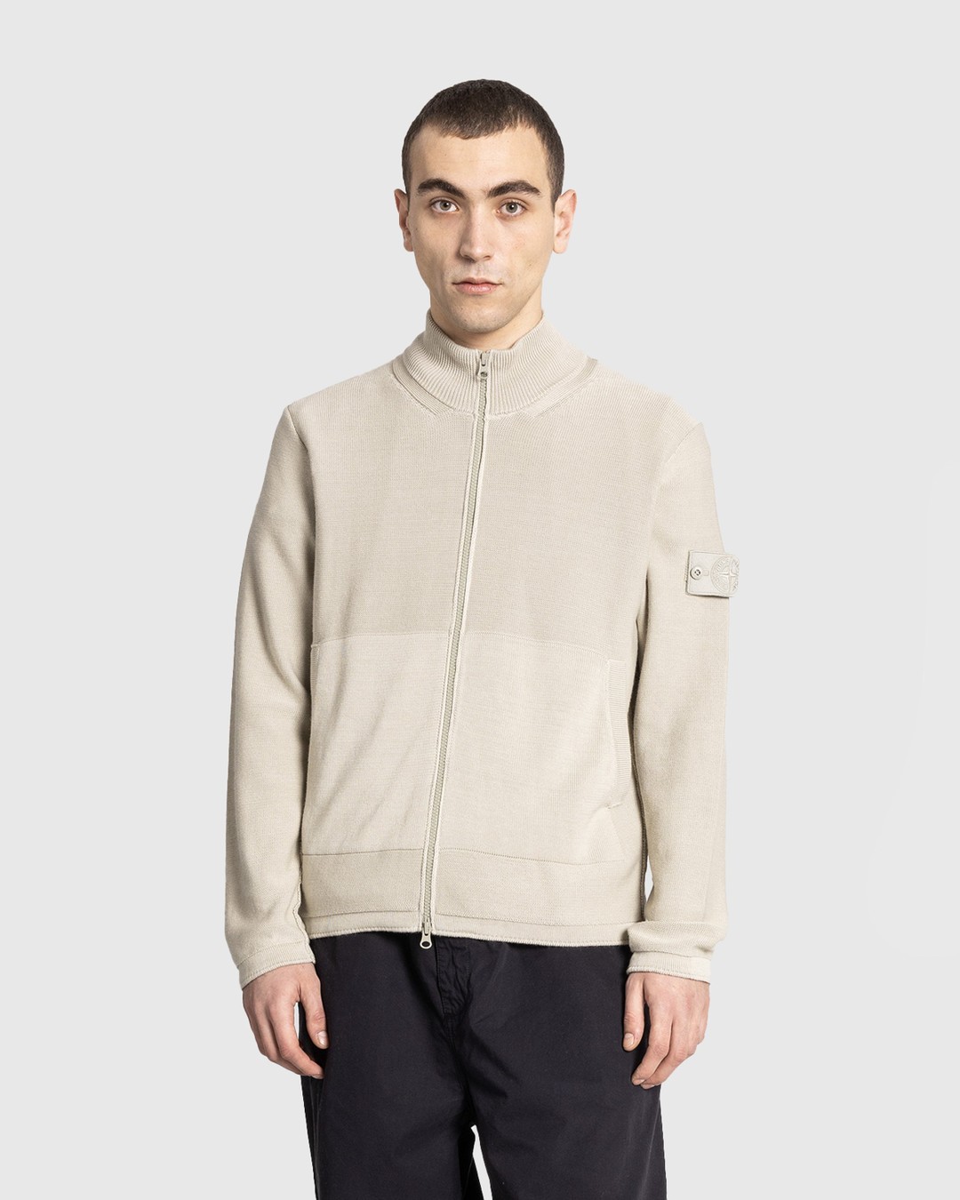 Stone Island Half Zip Cardigan Beige Highsnobiety Shop